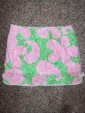 Lilly Pulitzer Pink and Green Floral-Print Mini Skirt